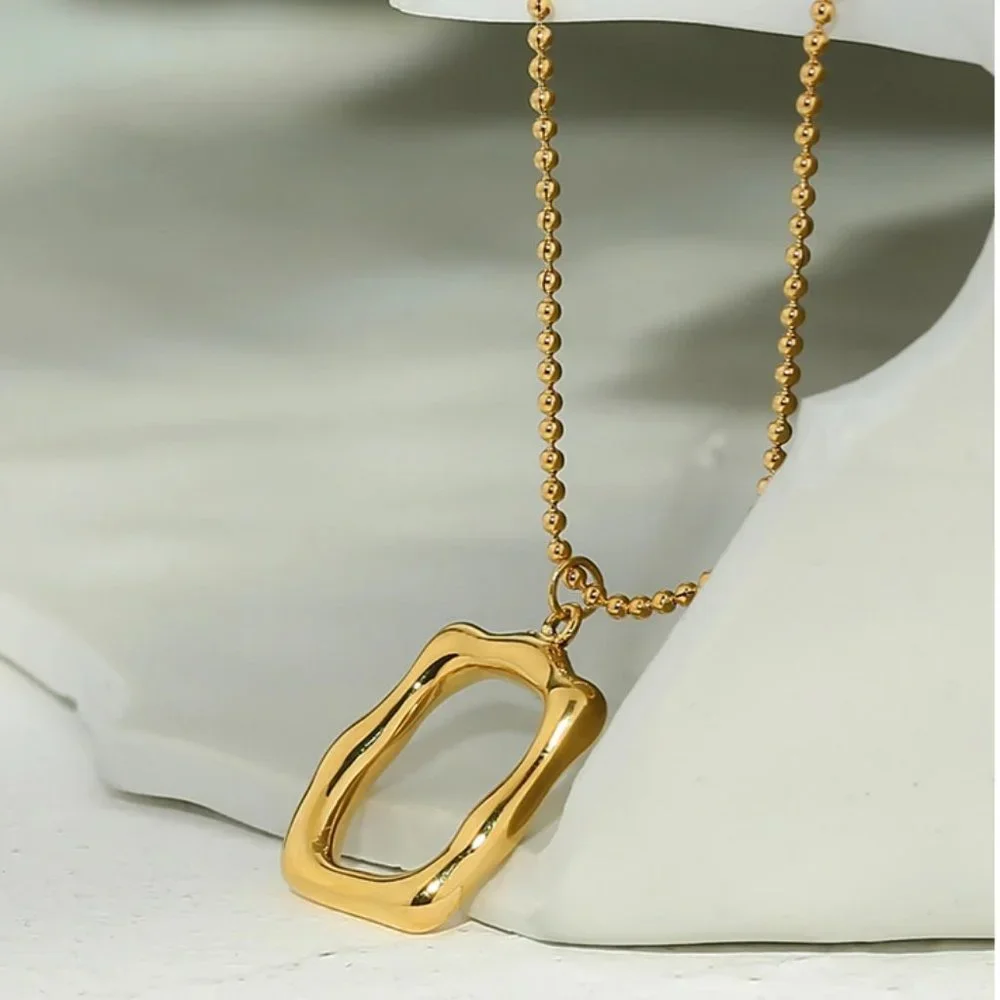 New 18K Gold Plated Irregular Geometric Pendant Necklace